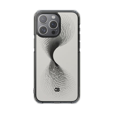 White Impact MagSafe Phone Case for iPhone - Linear Torsion Grid