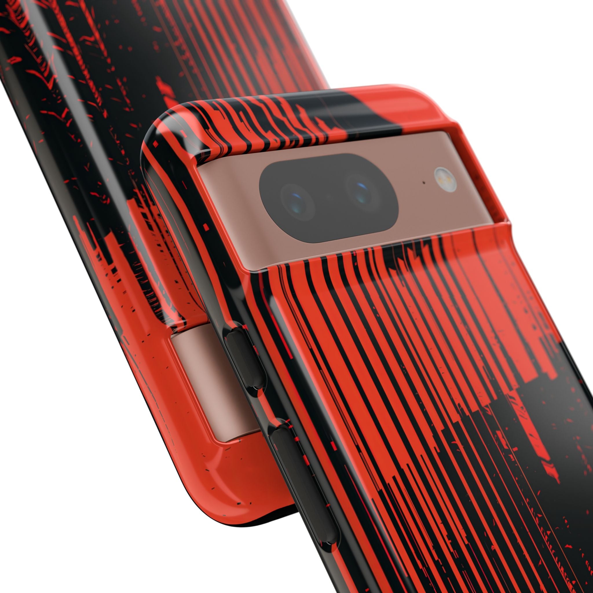 Red Tough Phone Case for Google Pixel - Crimson Brutalist Distortion