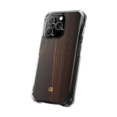 Brown Impact MagSafe Phone Case for iPhone - Burnished Mahogany Grain