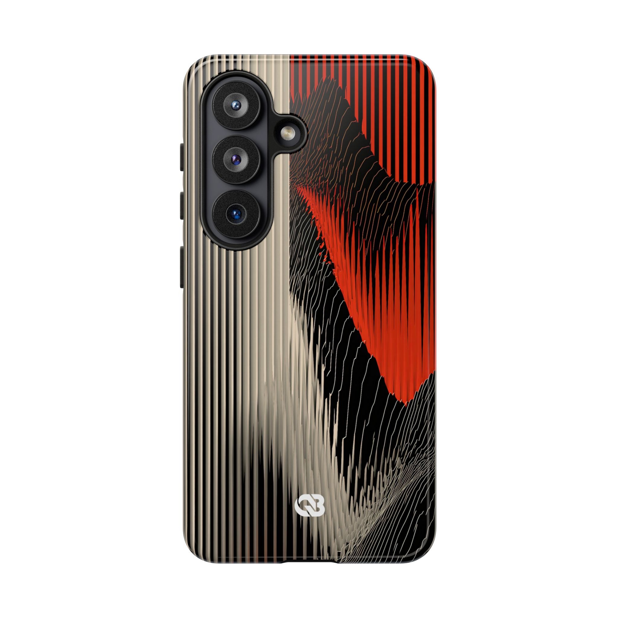 Red Tough Phone Case for Samsung - Crimson Pulse Topo