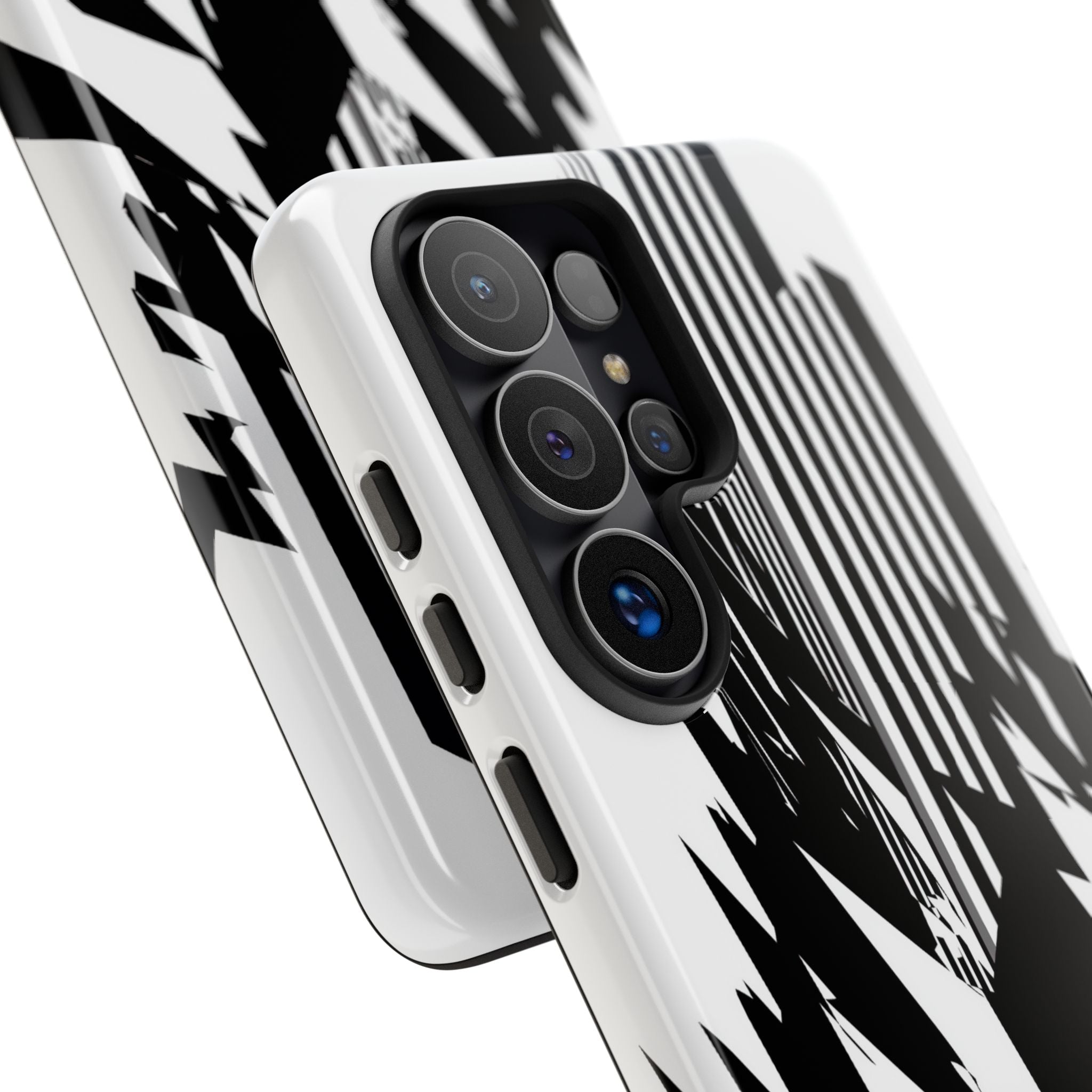 White Tough Phone Case for Samsung - Shattered Vector Spire