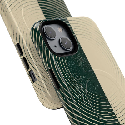 Green Tough 2.0 Magsafe Phone Case for iPhone - Evergreen Split Grain