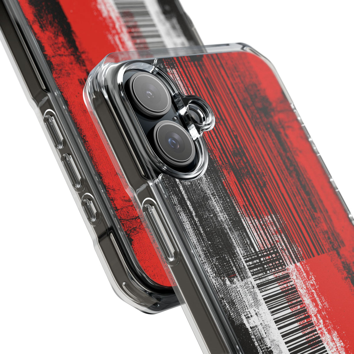 Distorted Barcode · Clear Impact Magnetic Phone Case for iPhone · Black