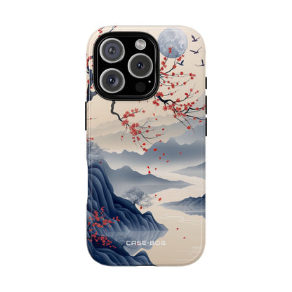 Crimson Blossom Moon iPhone 16 Pro Case - Tough