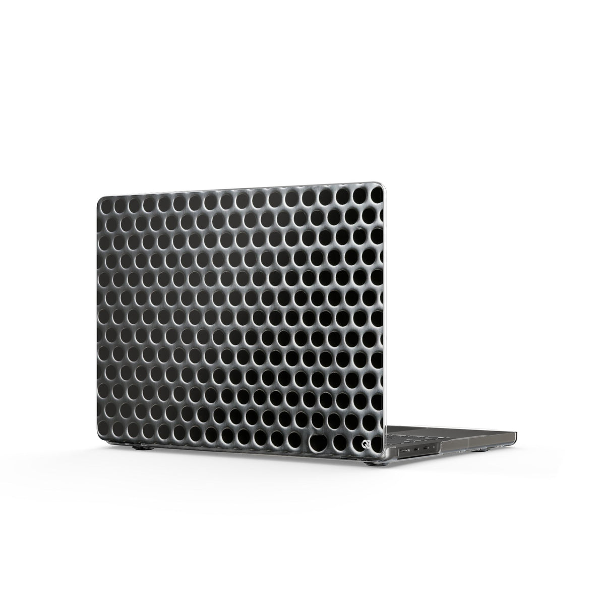 Brushed Perforated Steel · Clear Hard Case for MacBook · Silver
