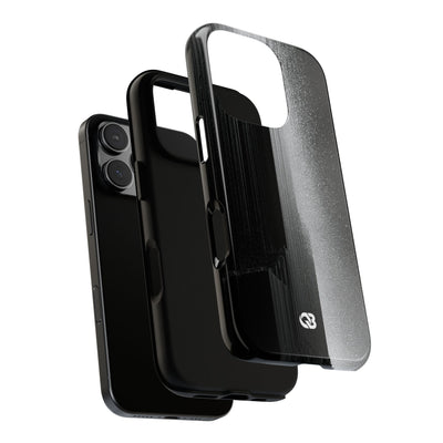 Black Tough Phone Case for iPhone - Brutalist Pixel Monolith