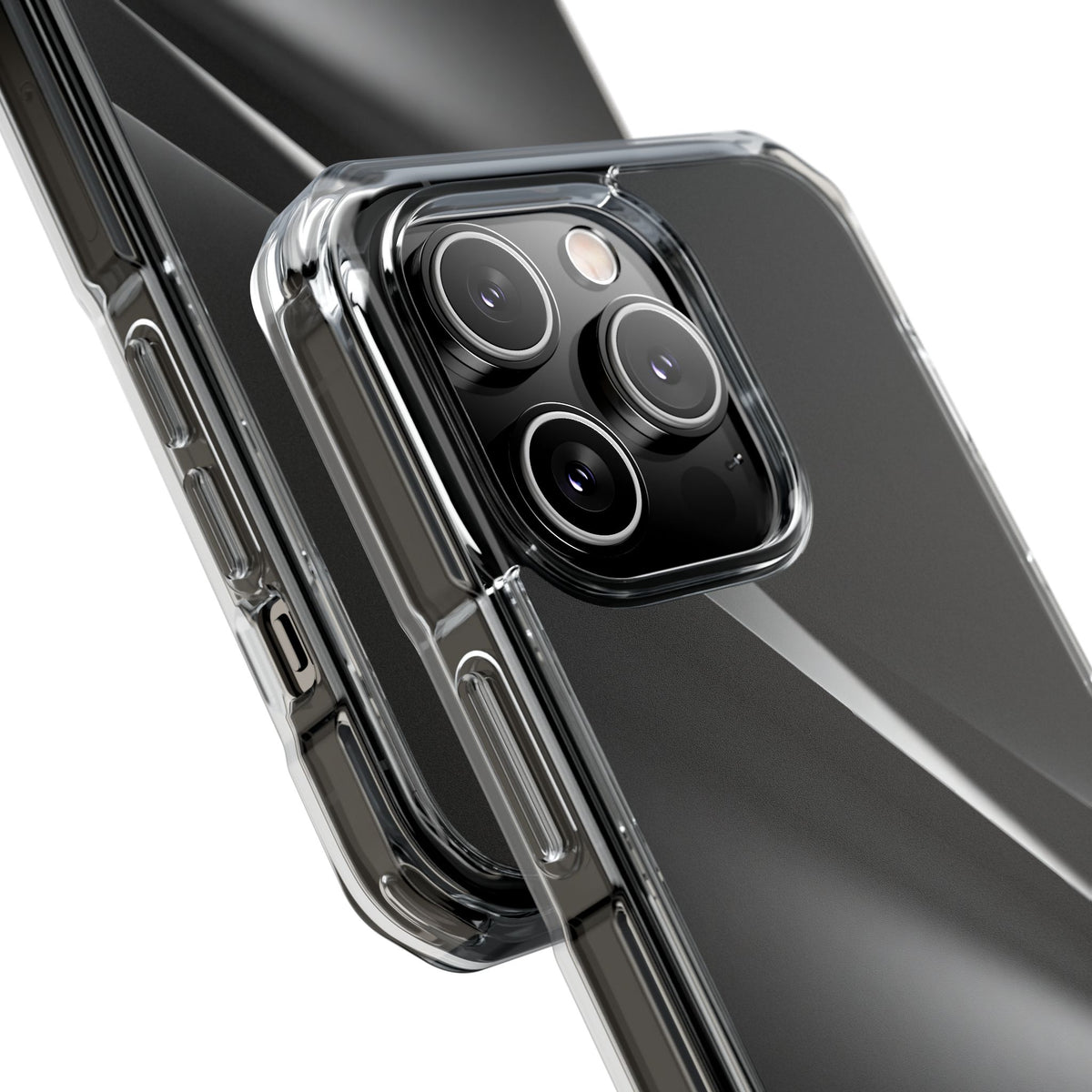 Obsidian Ridge · Clear Impact Magnetic Phone Case for iPhone ·  Black