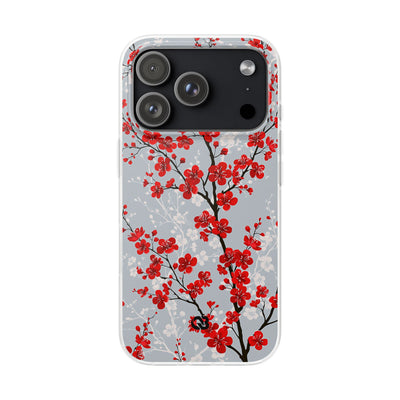 Grey Lite Phone Case for iPhone - Crimson Sakura Slate