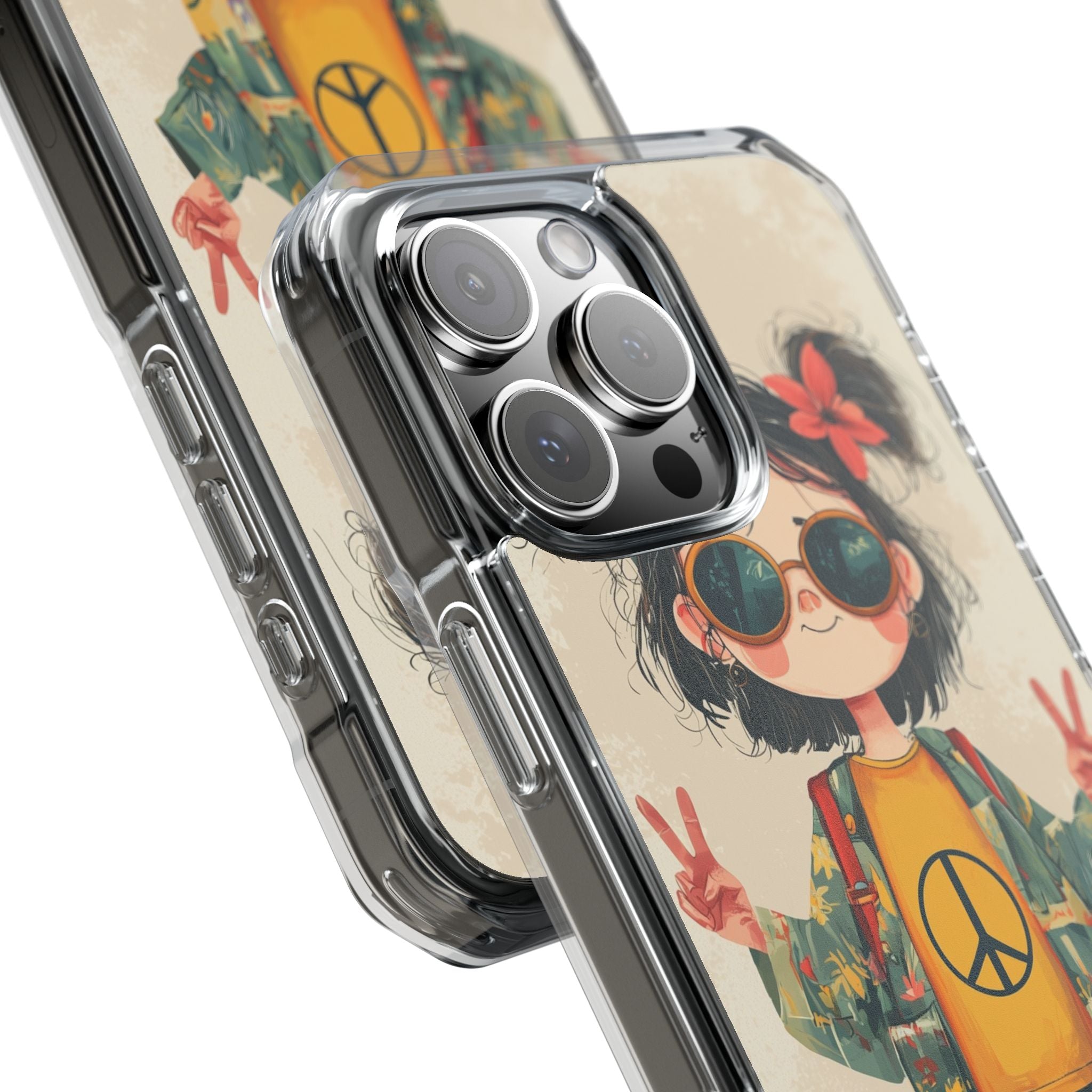 Retro Peace Girl · Impact Hoesje voor iPhone · Magsafe