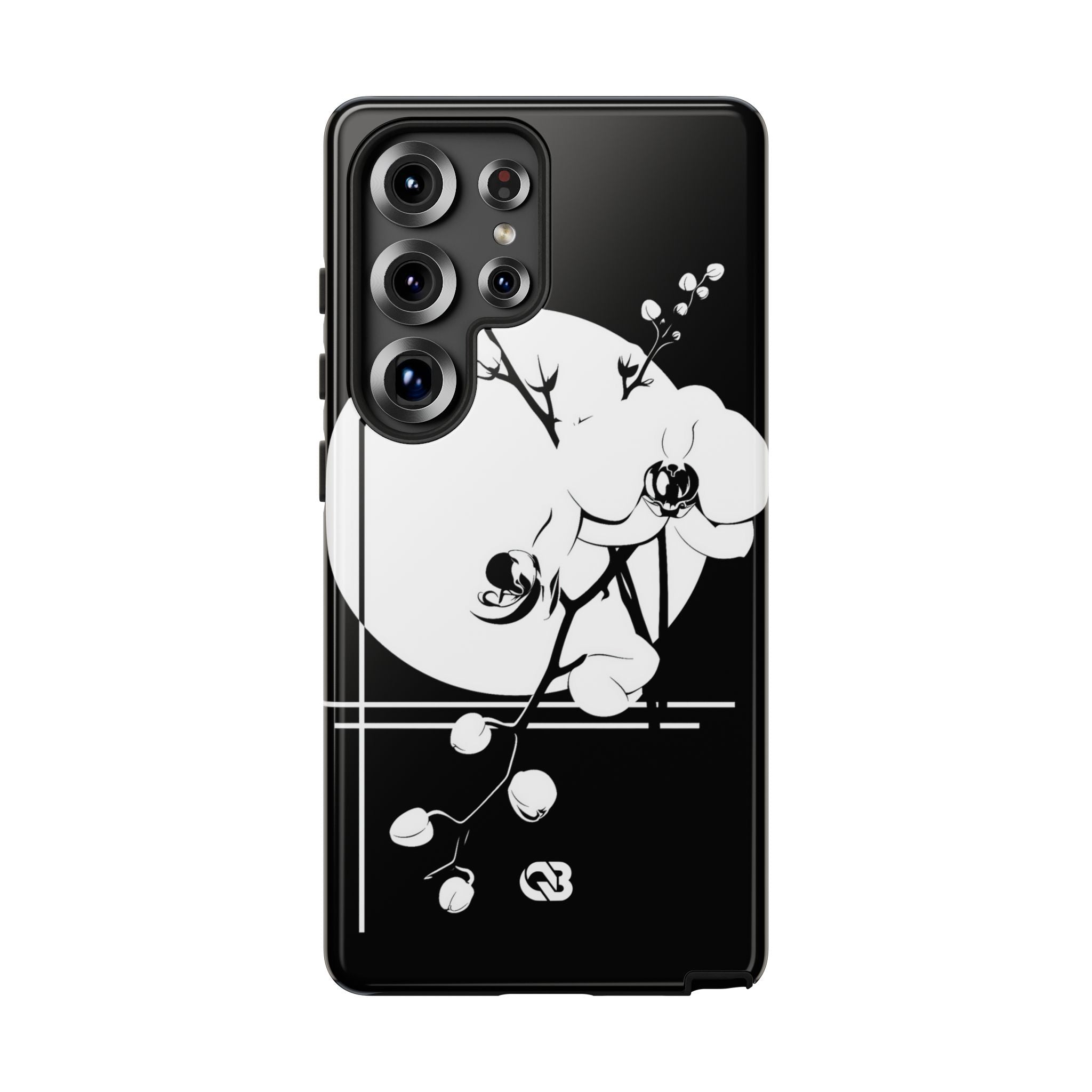 Black Tough Phone Case for Samsung - Lunar Orchid Grid