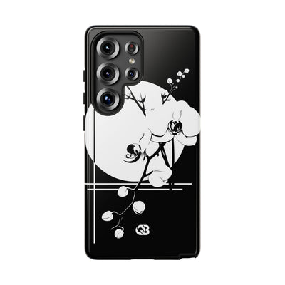 Black Tough Phone Case for Samsung - Lunar Orchid Grid
