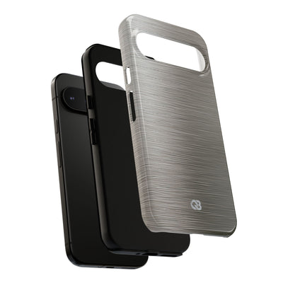 Grey Tough Phone Case for Google Pixel - Brushed Industrial Steel