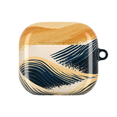 Golden Horizon Waves · Hard Case for AirPods & AirPods Pro · Blue