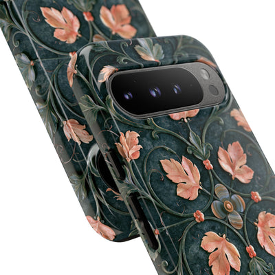 Florentine Rose Arabesque · Tough Phone Case for Pixel ·  Green