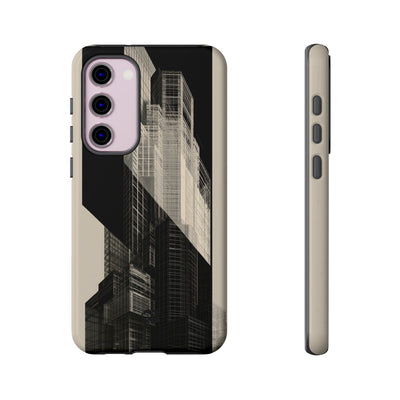 Beige Tough Phone Case for Samsung - Monolith Urban Grid