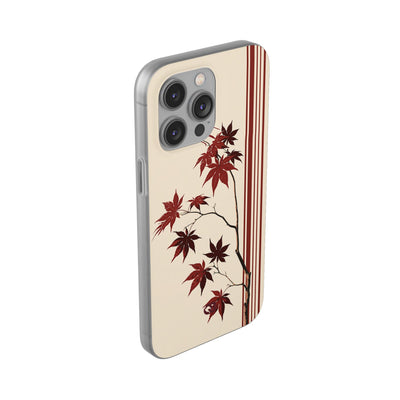 Red Lite Phone Case for iPhone - Crimson Momiji Stripe