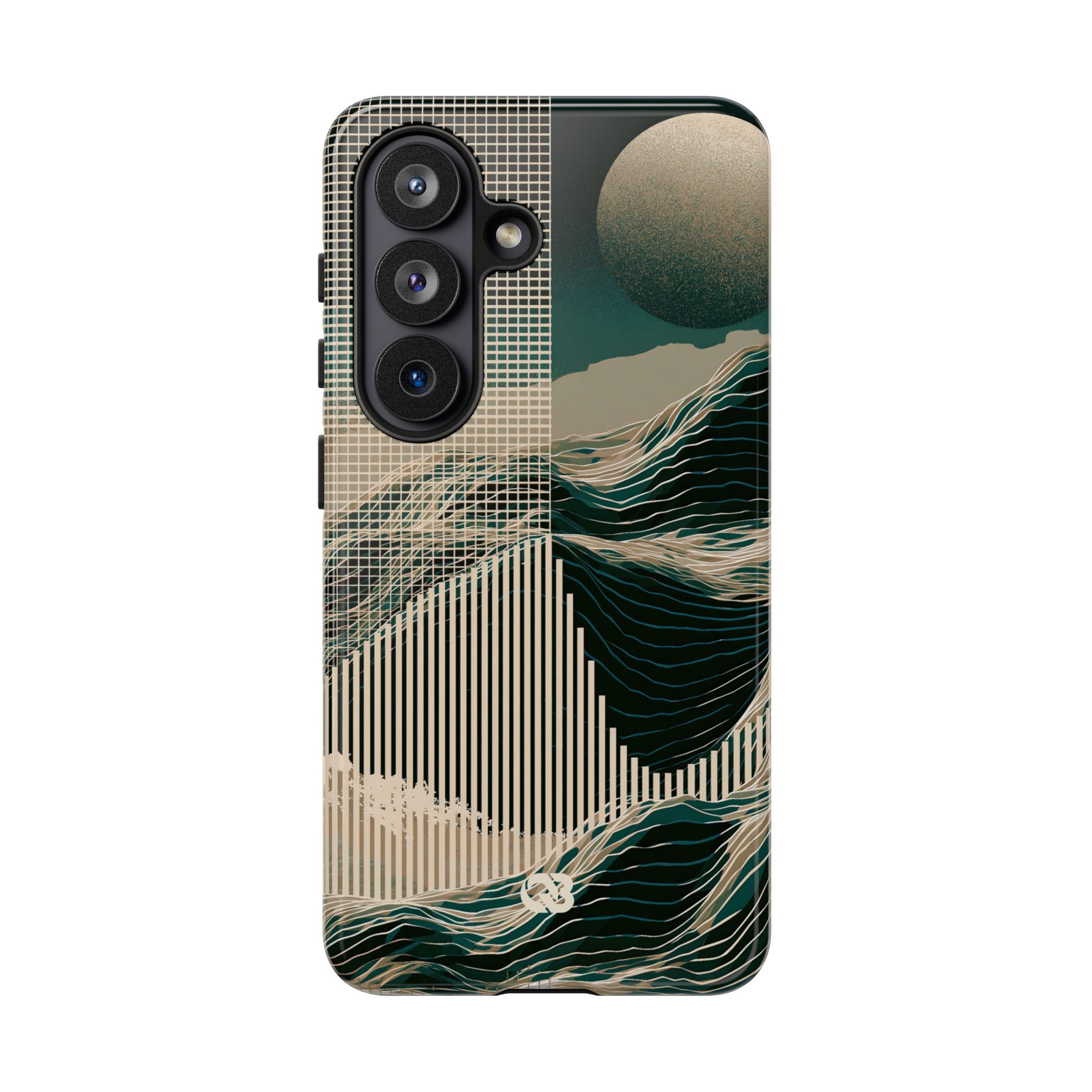 Green Tough Phone Case for Samsung - Lunar Moss Topography