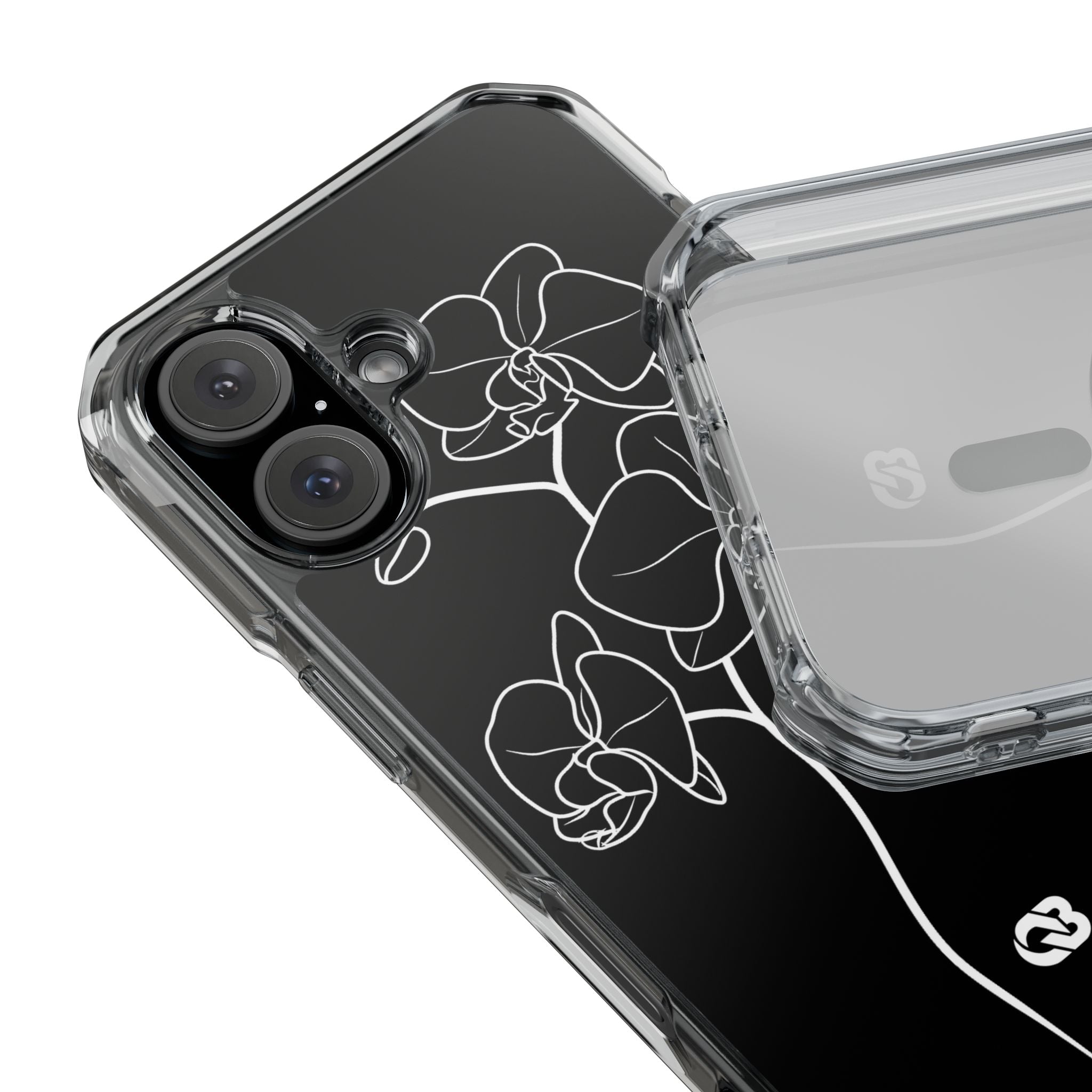 Black Impact MagSafe Phone Case for iPhone - Noir Alabaster Orchid