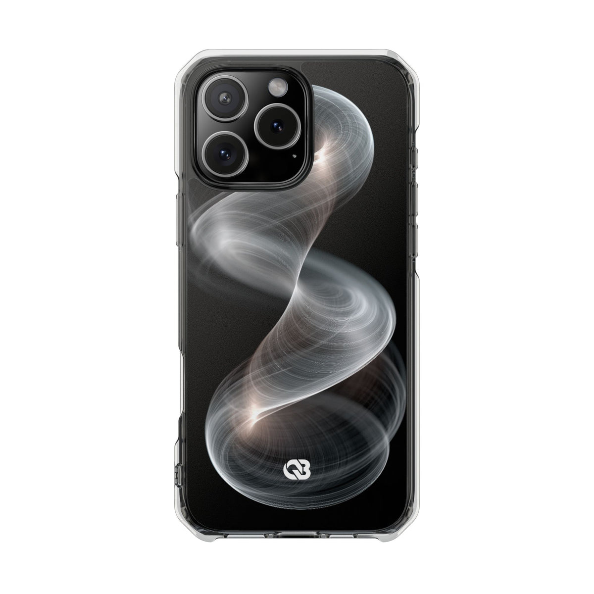 Luminous Vortex · Clear Impact Magnetic Phone Case for iPhone · Black
