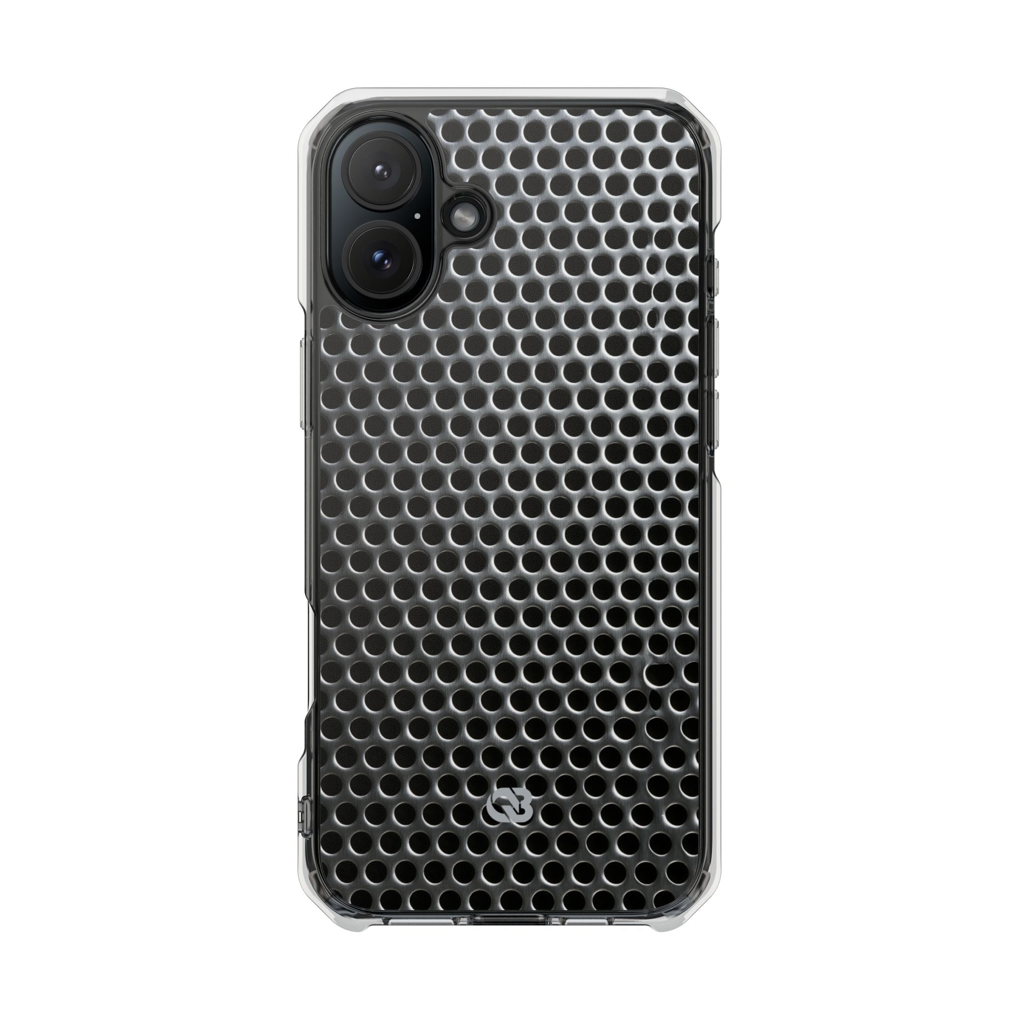 Silver Impact MagSafe Phone Case for iPhone - Brutalist Steel Mesh