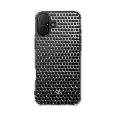 Silver Impact MagSafe Phone Case for iPhone - Brutalist Steel Mesh