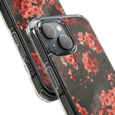 Midnight Sakura Blossom · Clear Impact Magnetic Phone Case for iPhone ·  Pink