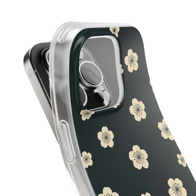 Teal Lite Phone Case for iPhone - Obsidian Cream Petals