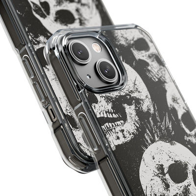 Punk Skull Riot · Clear Impact Magnetic Phone Case for iPhone · Black