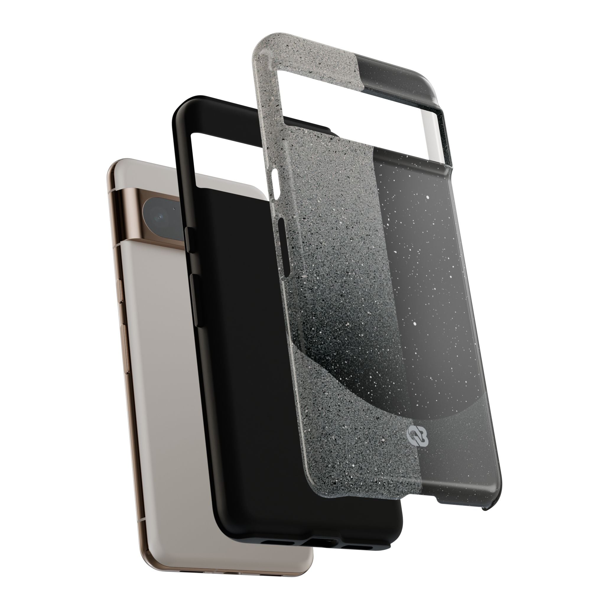 Black Tough Phone Case for Google Pixel - Lunar Static Orbit
