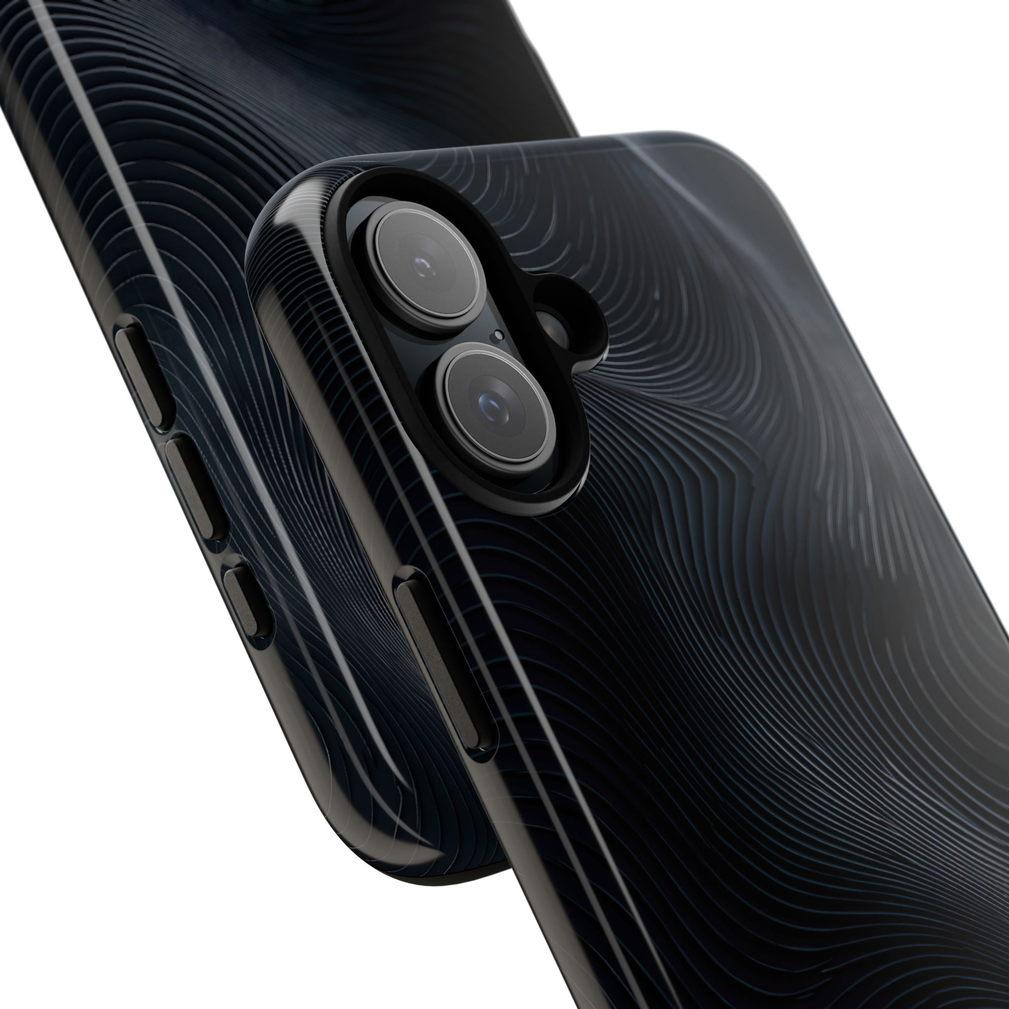 Black Tough Phone Case for iPhone - Obsidian Ridge Flux
