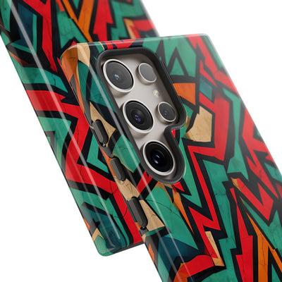 Jagged Teal Static · Tough Phone Case for Samsung
