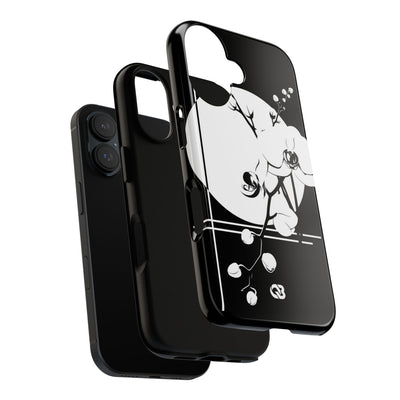 Black Tough Phone Case for iPhone - Lunar Orchid Grid