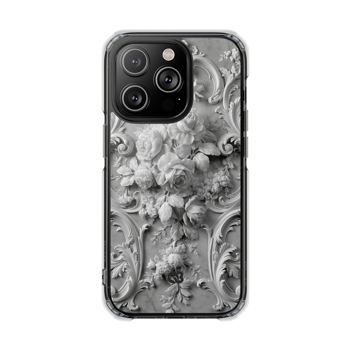 Rococo Marble Rose · Clear Impact Magnetic Phone Case for iPhone · White