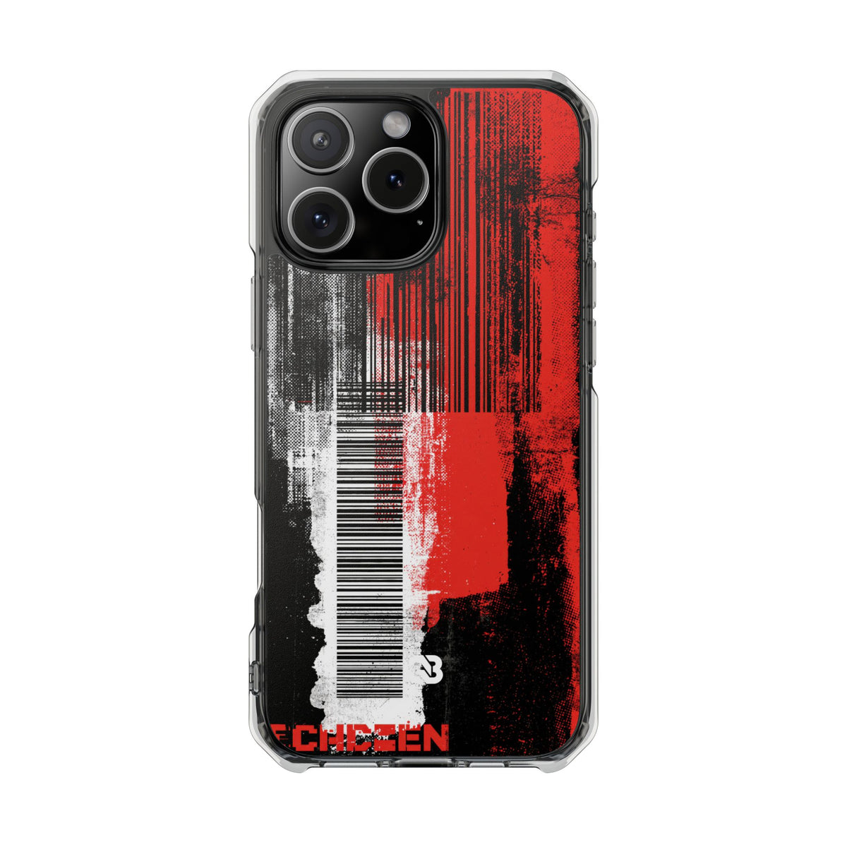 Distorted Barcode · Clear Impact Magnetic Phone Case for iPhone · Black