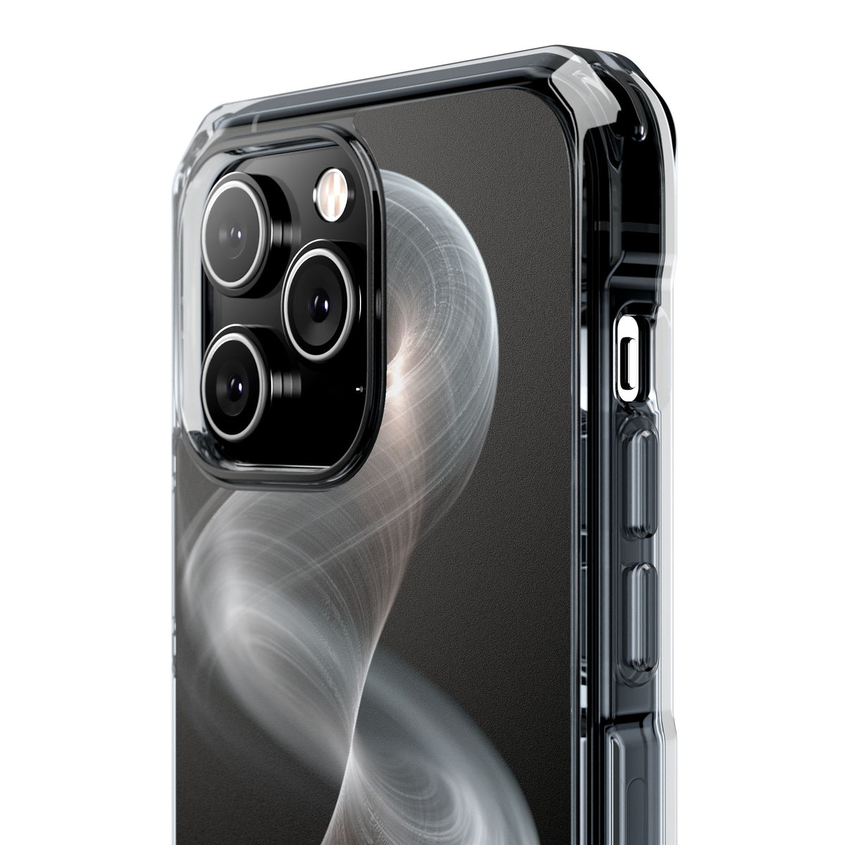 Luminous Vortex · Clear Impact Magnetic Phone Case for iPhone · Black
