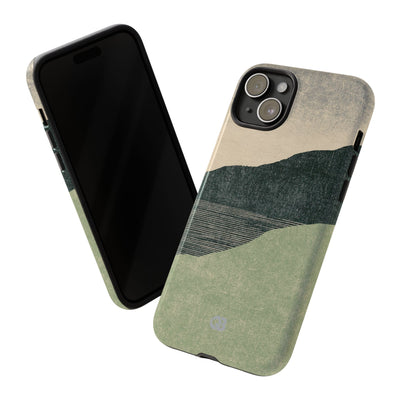 Green Tough Phone Case for iPhone - Moss Ridge Grain