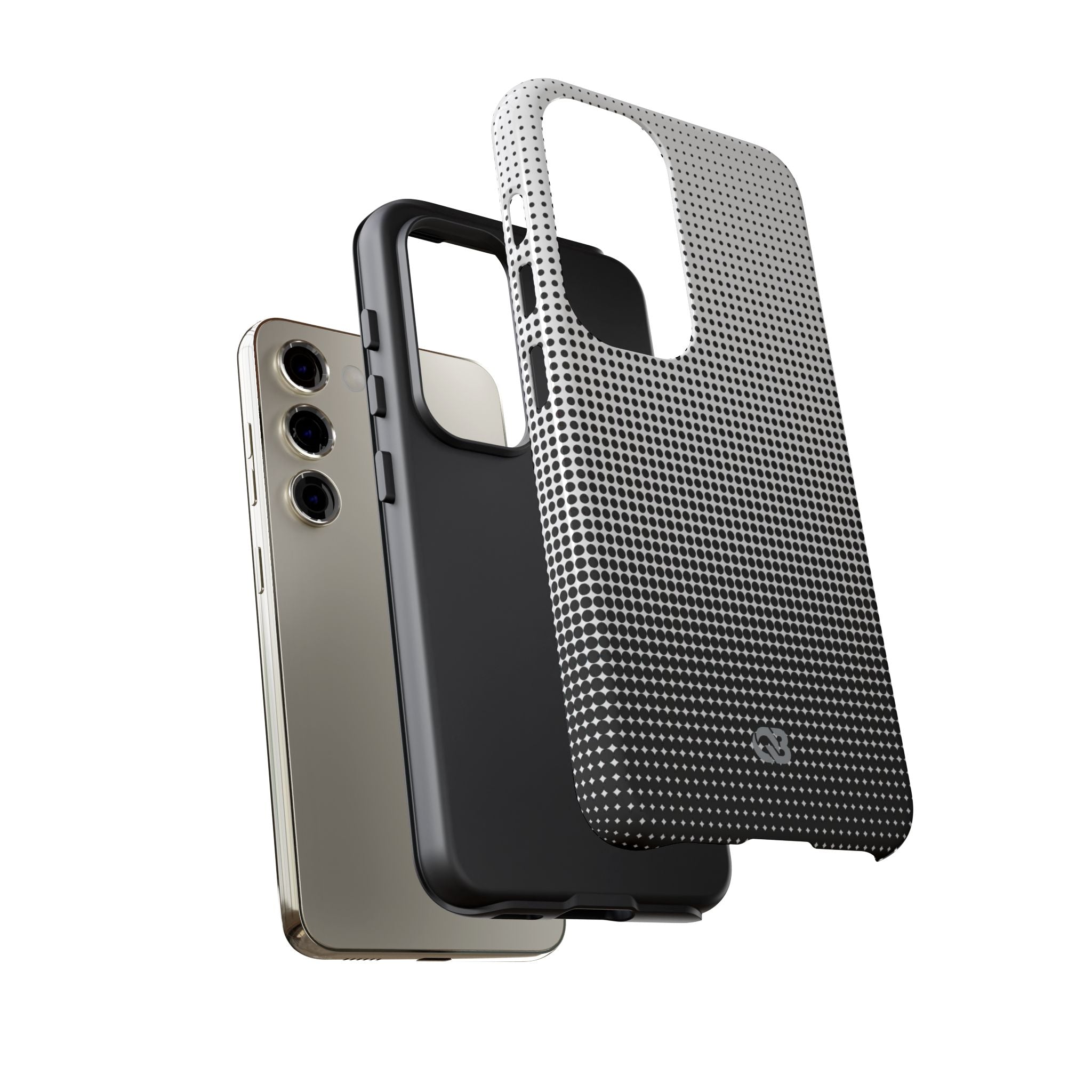 Black Tough Phone Case for Samsung - Obsidian Halftone Flux