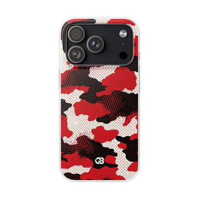 Crimson Halftone Camo · Lite Phone Case for iPhone ·  Red