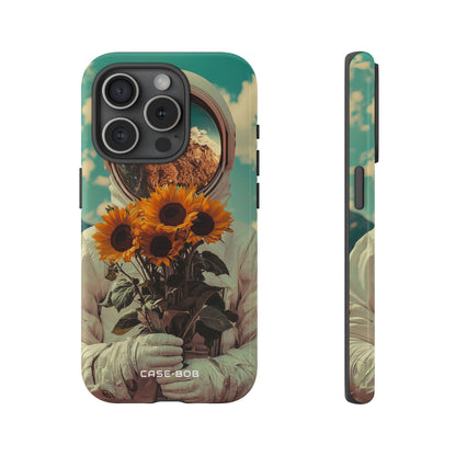 Sunflower Astronaut iPhone 15 Pro Case - Tough