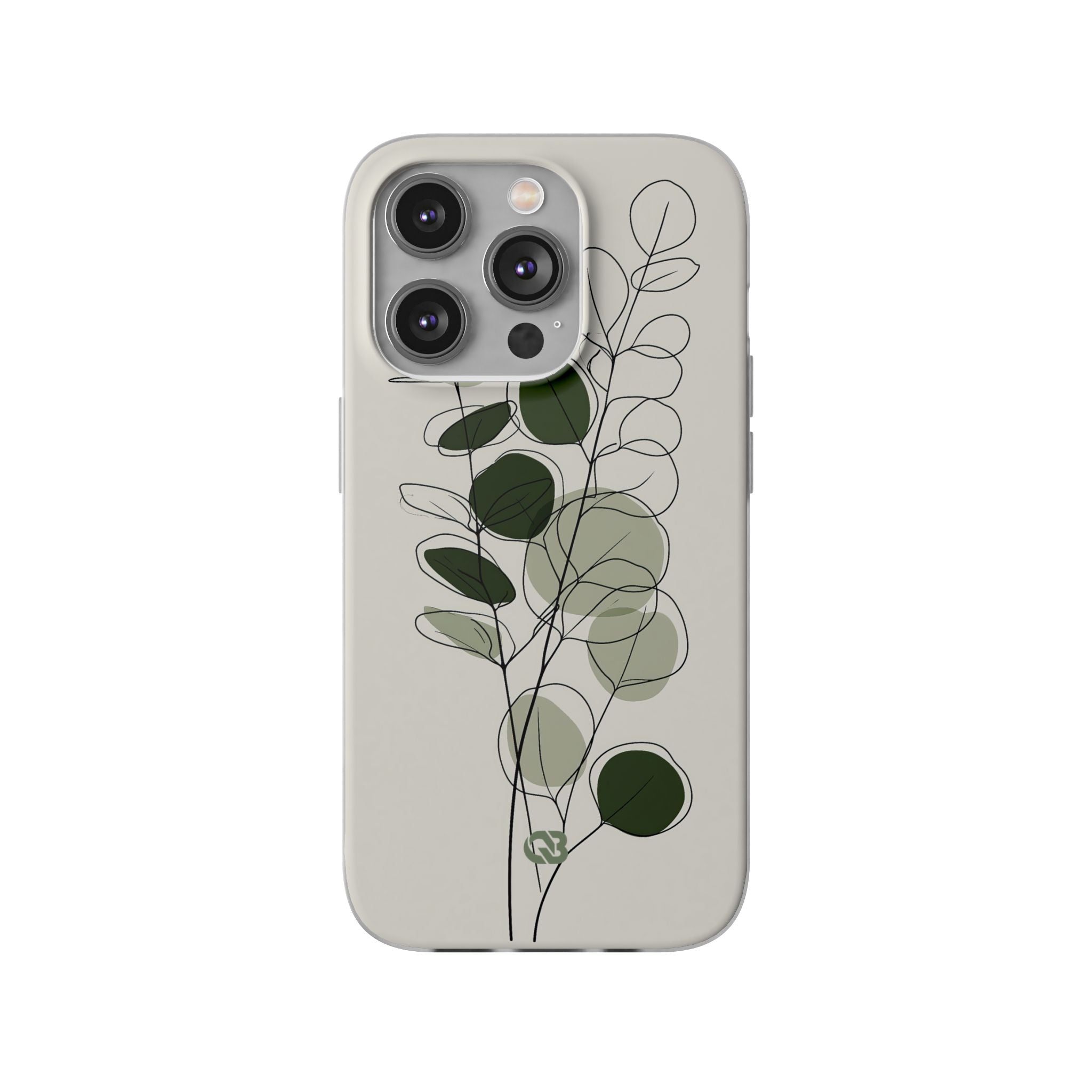 Green Lite Phone Case for iPhone - Muted Eucalyptus Sketch