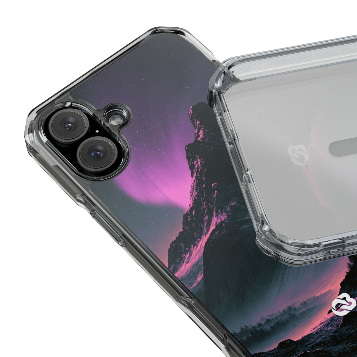 Arctic Aurora Summit · Clear Impact Magnetic Phone Case for iPhone · Black