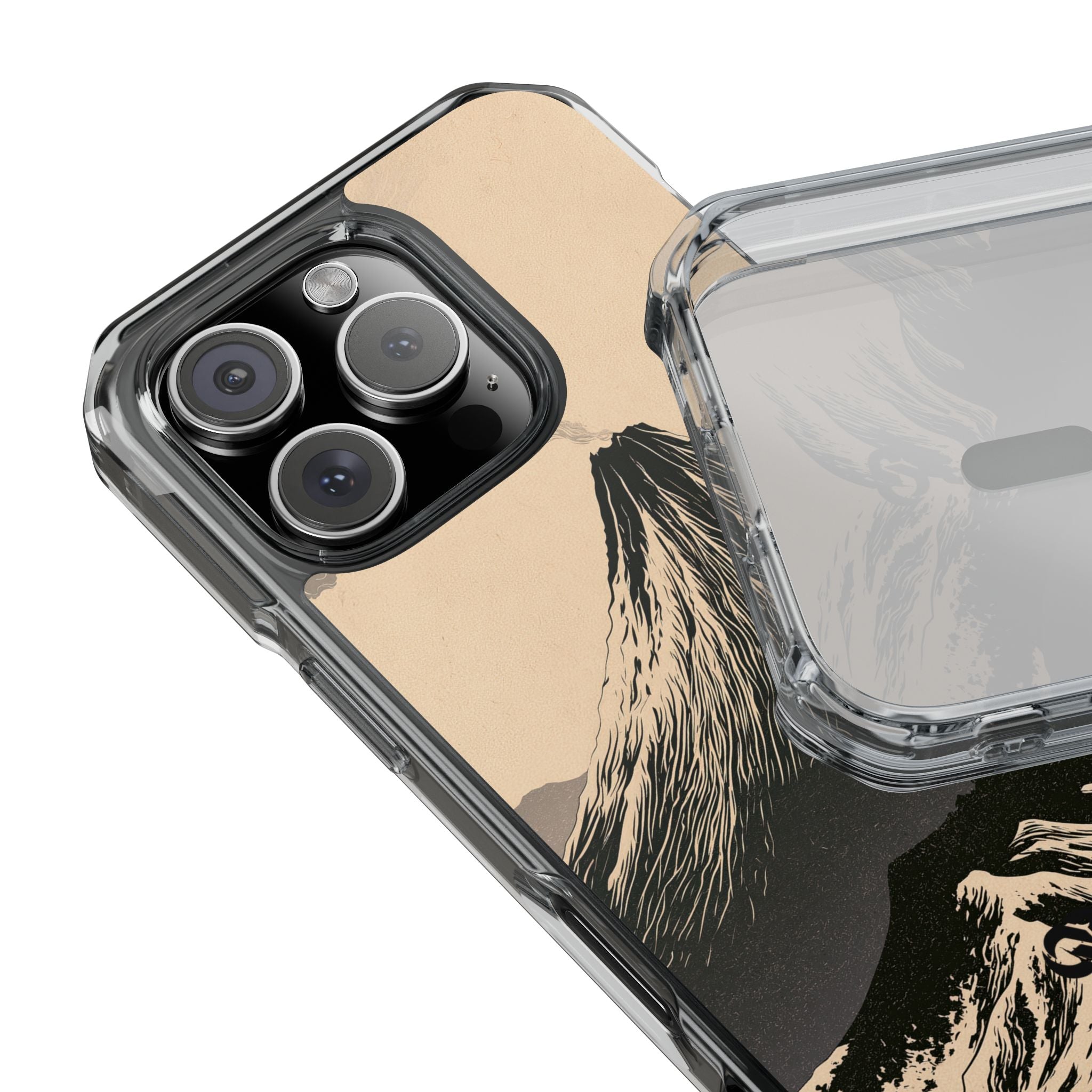 Beige Impact MagSafe Phone Case for iPhone - Obsidian Ink Summit