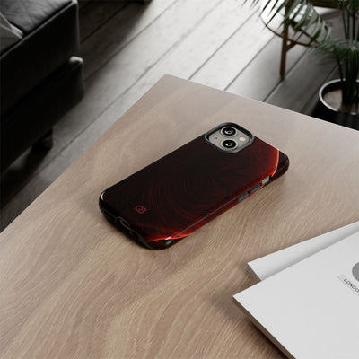 Red Tough Phone Case for iPhone - Crimson Flare Flux