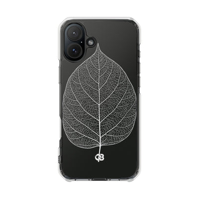 Black Impact MagSafe Phone Case for iPhone - Bleached Leaf Lattice