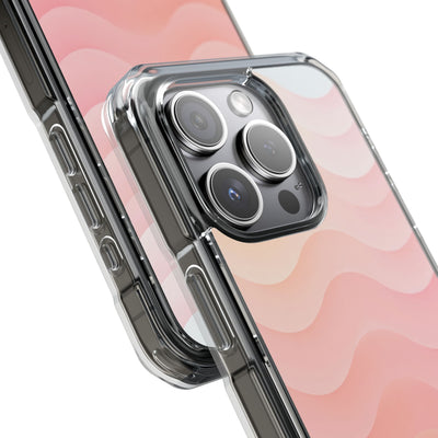 Blush Horizon Waves · Clear Impact Magnetic Phone Case for iPhone · Pink