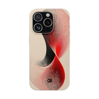 Red Lite Phone Case for iPhone - Crimson Grid Vortex