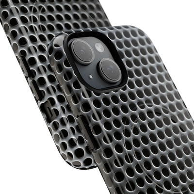 Silver Tough 2.0 Magsafe Phone Case for iPhone - Brutalist Steel Mesh