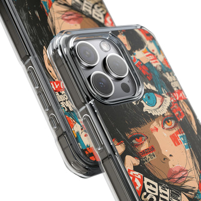 Shibuya Street Collage · Clear Impact Magnetic Phone Case for iPhone · Red