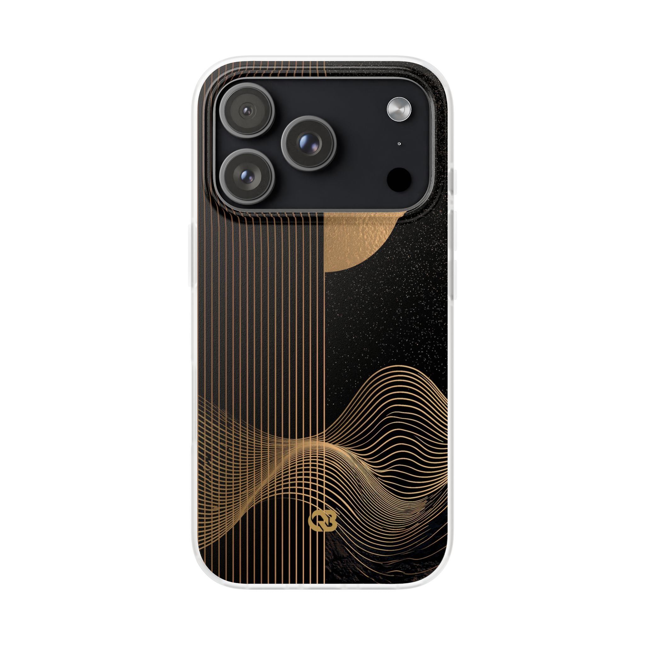Gold Lite Phone Case for iPhone - Gilded Obsidian Dunes