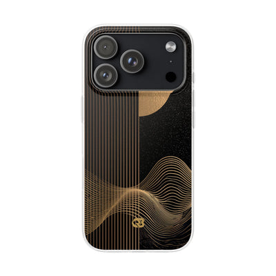 Gold Lite Phone Case for iPhone - Gilded Obsidian Dunes